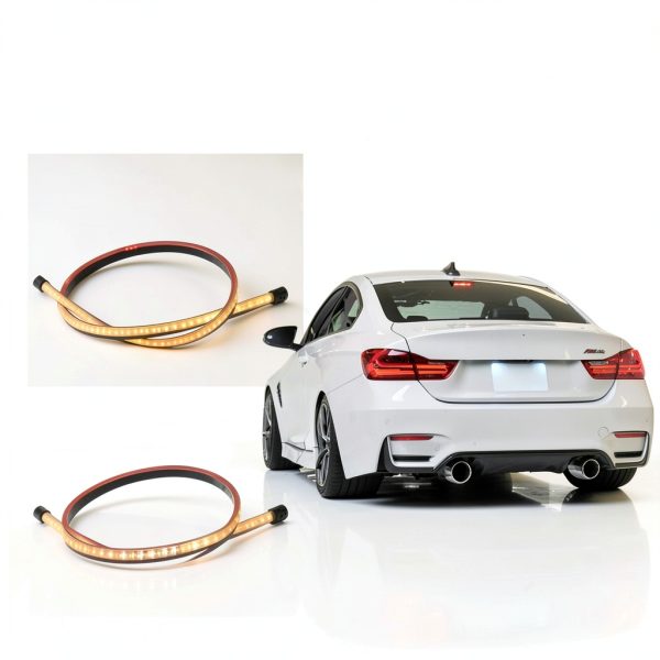 HIPOPY LED Brake Light Strip 144LED Black Flexible 35ft Universal Fit-2