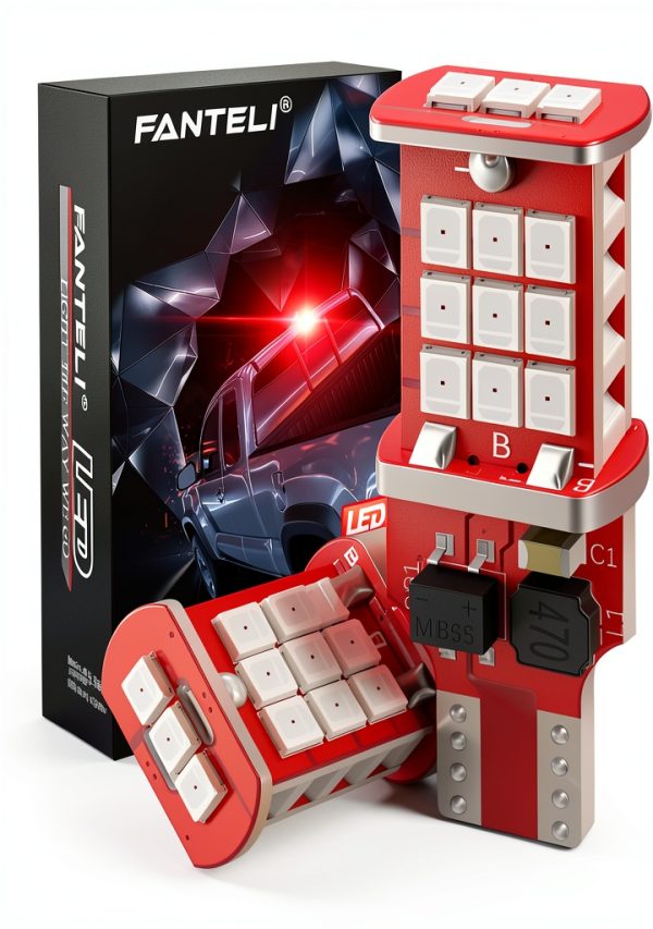 FANTELI 921 LED Red Rear Center Brake Light Bulb 300% Brighter-0