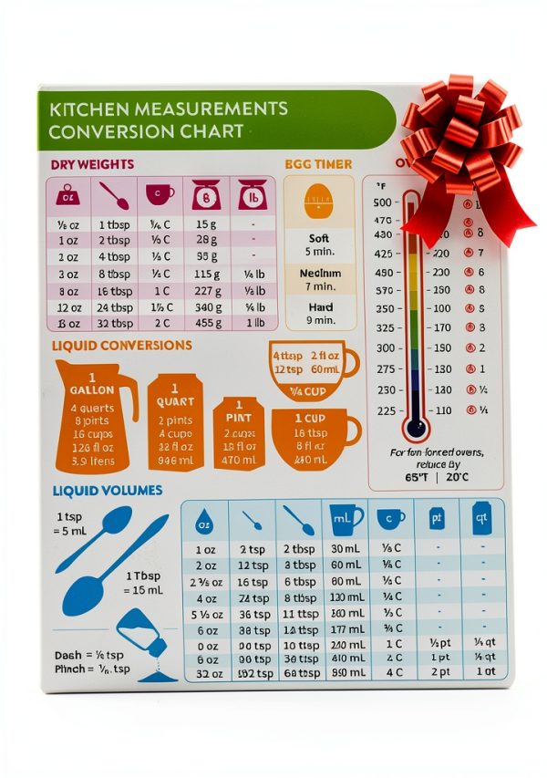 Kitchen Conversion Chart Magnet 8x6 by Momo & Nashi Plastic Magnet-0