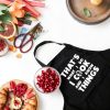 Rosoz Funny BBQ Black Chef Aprons for Men, I Cook and I Know Things Adjustable Kitchen Cooking Aprons with Pocket Waterproof Oil Proof Father’s Day/Birthday-1